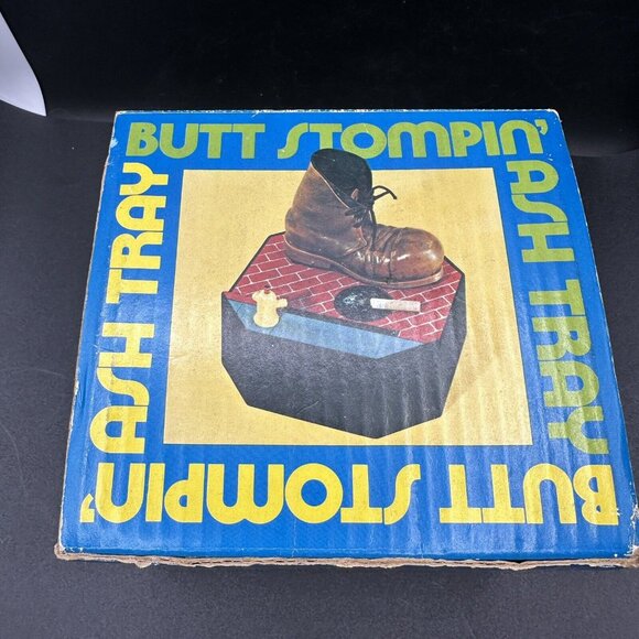 Vintage Poynter Cigarette Butt Stompin Ashtray Display w/ Boot 1977 see VIDEO - Picture 7 of 16